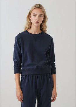 Brushed Pima Cotton Cropped Sweatshirt