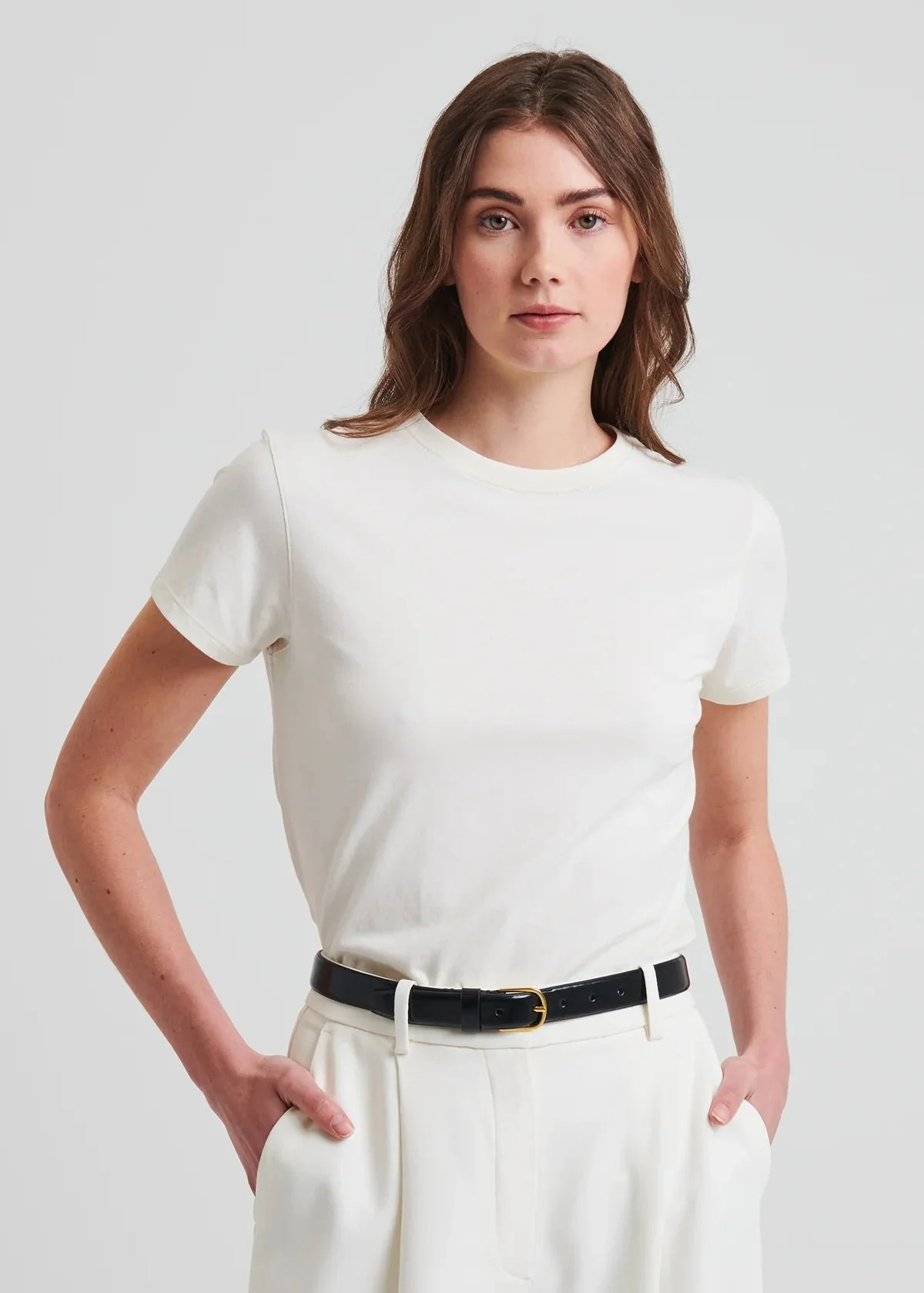 Patrick Assaraf Pima Cotton Stretch Slim T-Shirt