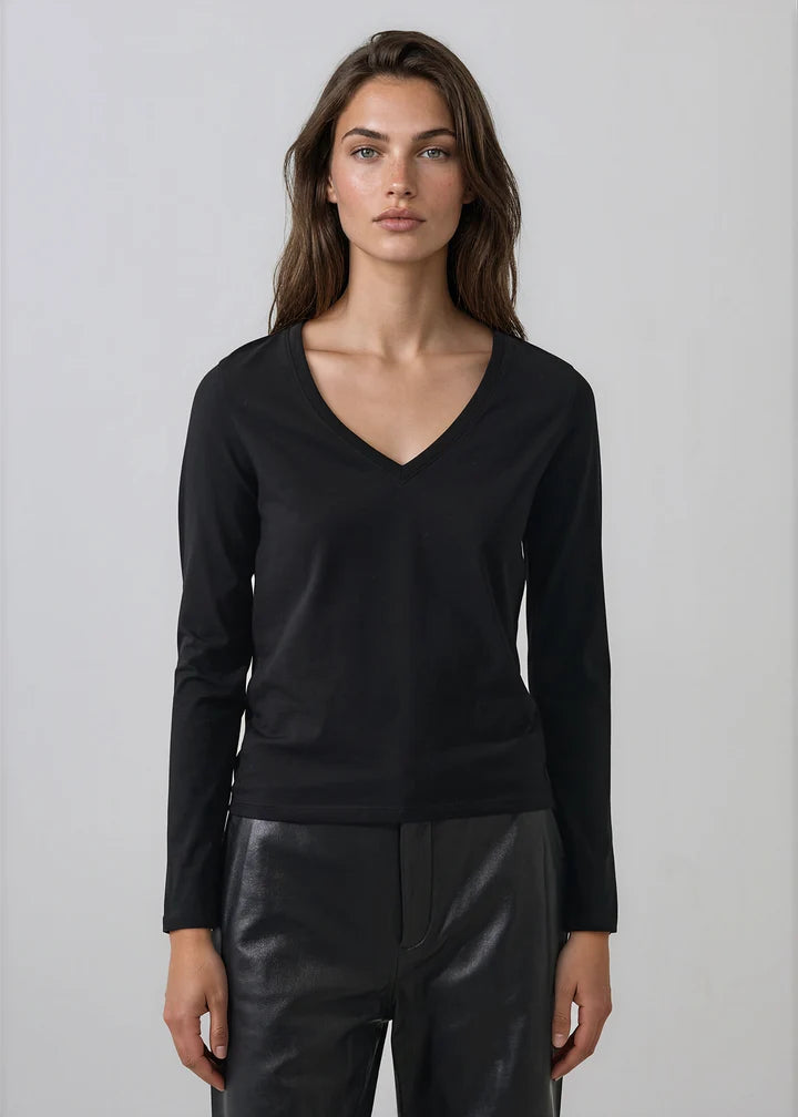 Patrick Assaraf Iconic Pima Stretch V-Neck