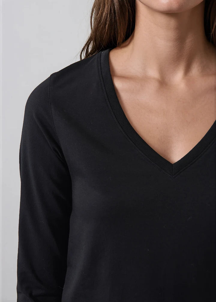 Patrick Assaraf Iconic Pima Stretch V-Neck