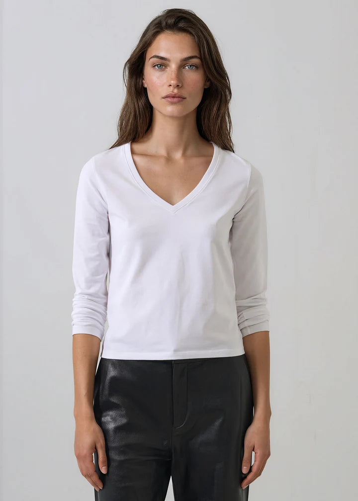 Patrick Assaraf Iconic Pima Stretch V-Neck