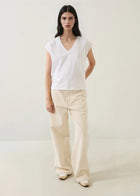 Pima Cotton Stretch Dolman V-Neck T-Shirt