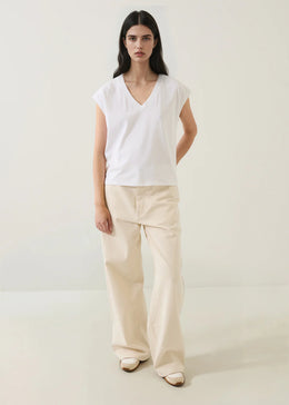 Pima Cotton Stretch Dolman V-Neck T-Shirt
