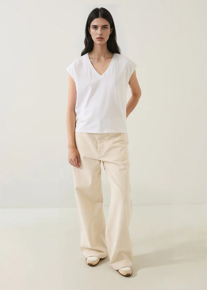 Pima Cotton Stretch Dolman V-Neck T-Shirt