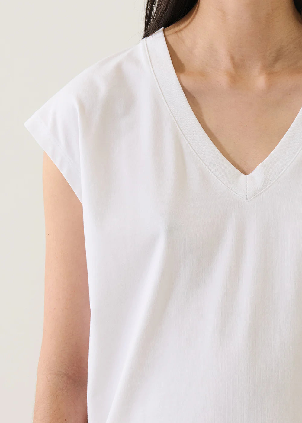 Pima Cotton Stretch Dolman V-Neck T-Shirt