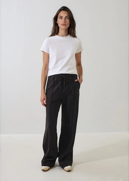 Brushed French Terry Wide Leg Pant