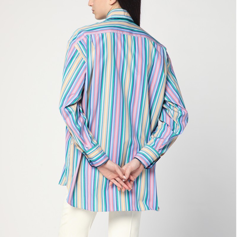 ETRO Multi-coloured striped cotton shirt
