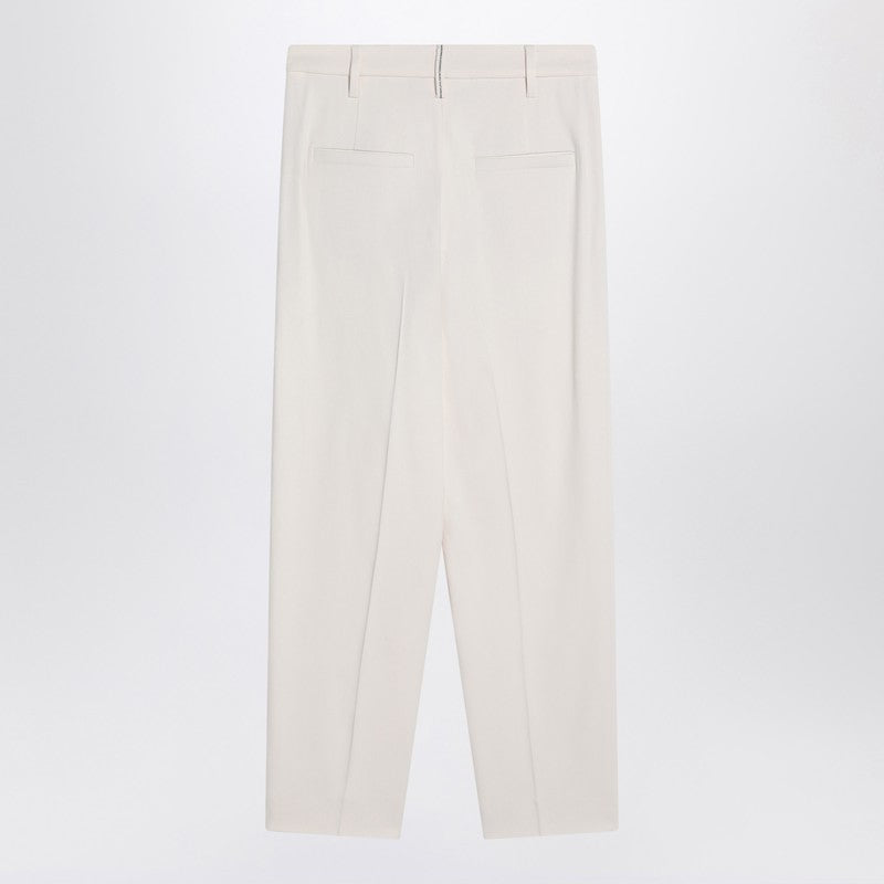 Brunello Cucinelli Ivory trousers in viscose