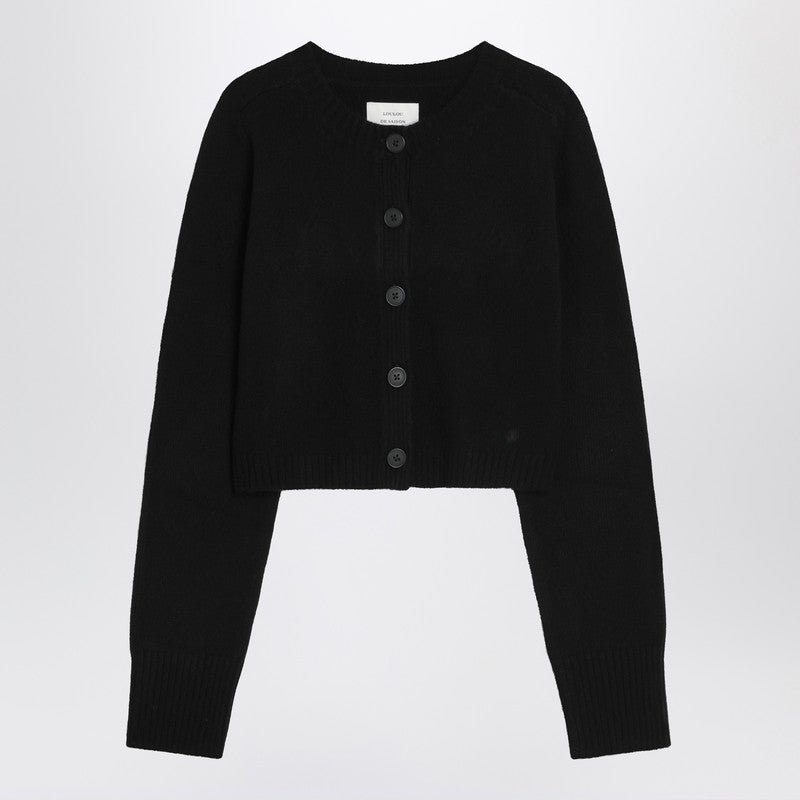 Loulou Studio Black cropped cashmere cardigan