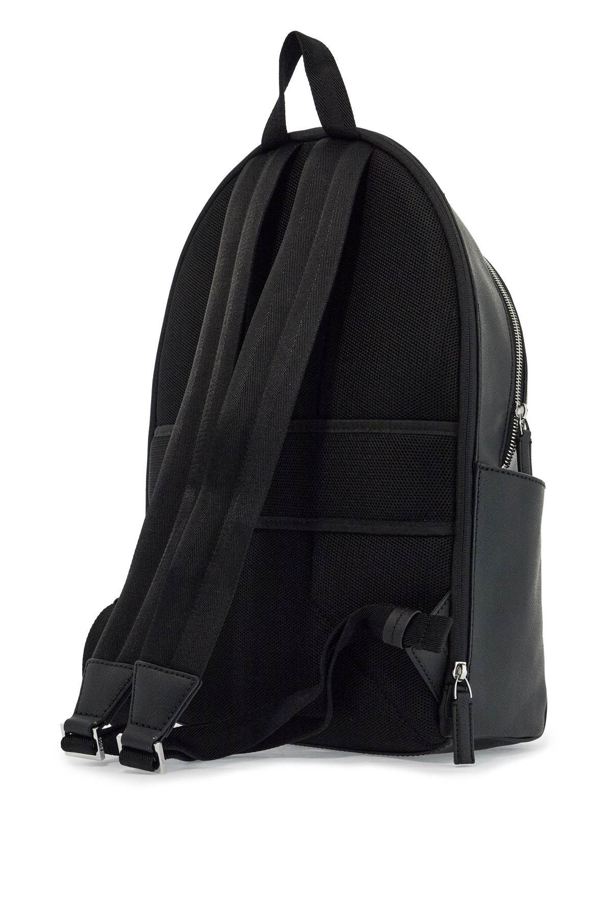 backpack with black geometric pattern