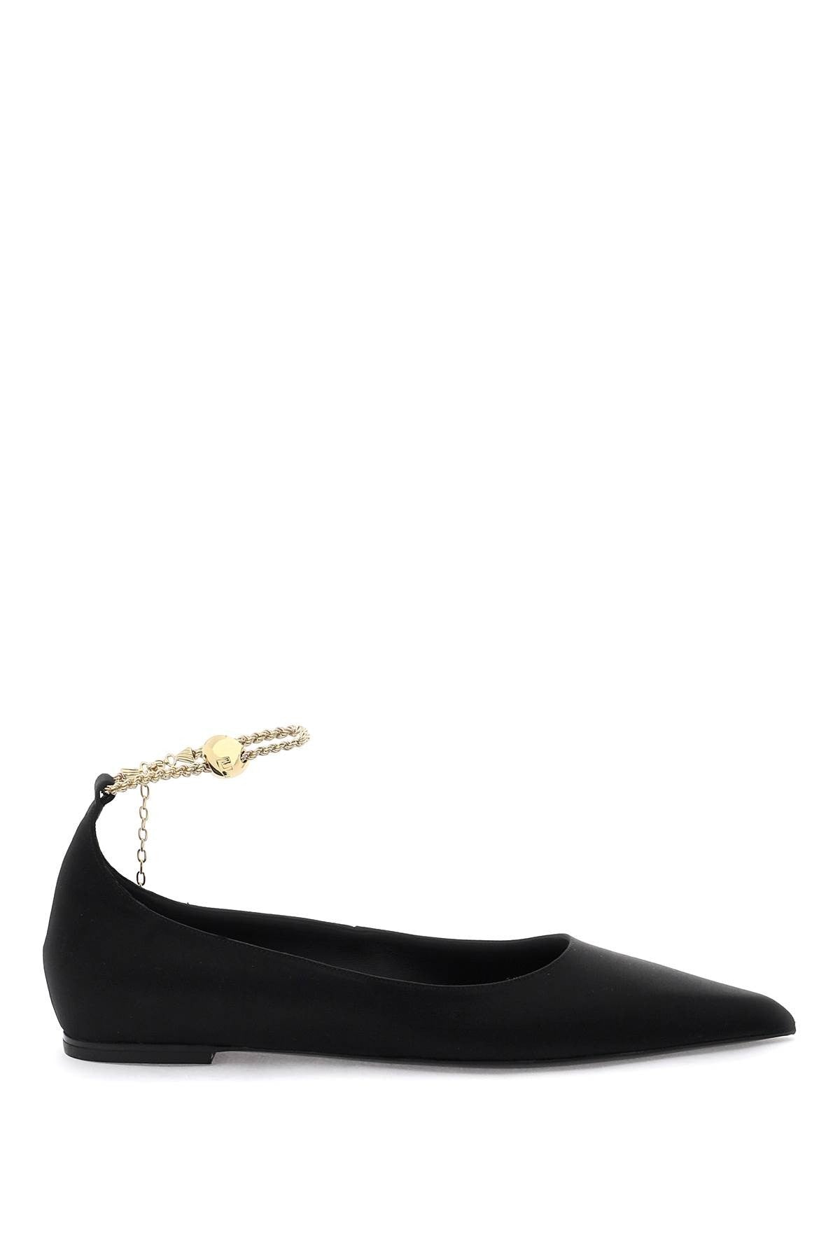 ballet flats with ankle chain