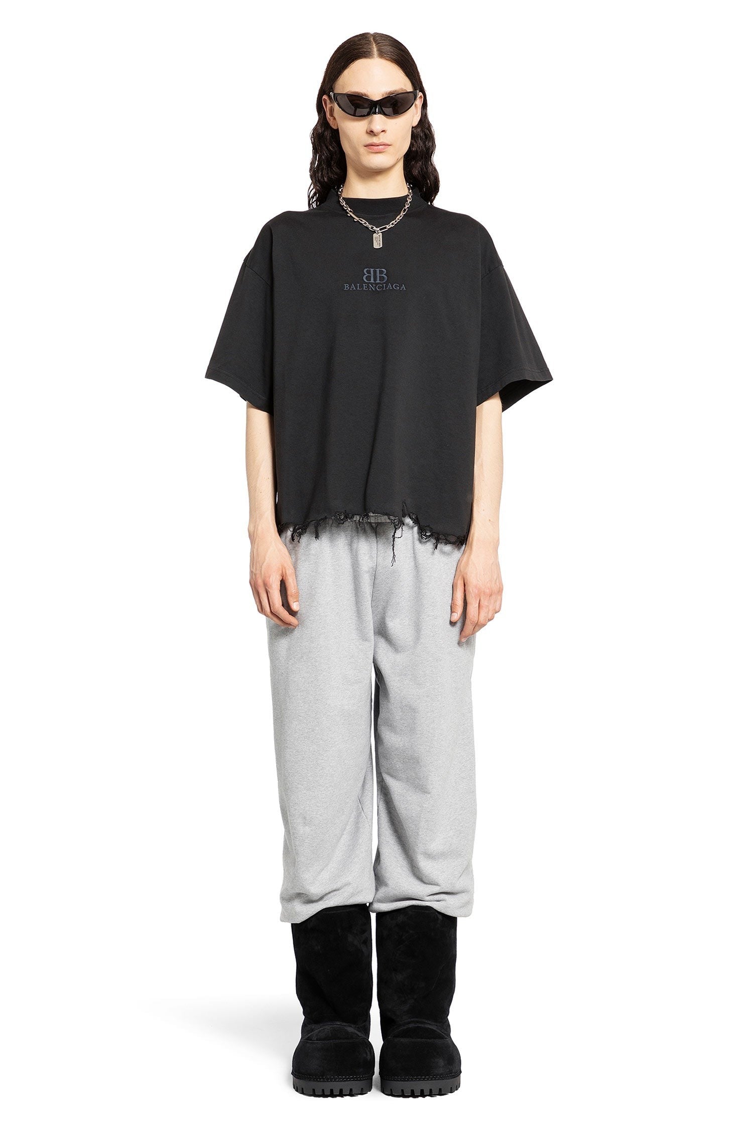 Bb Classic Balenciaga Cropped T-Shirt