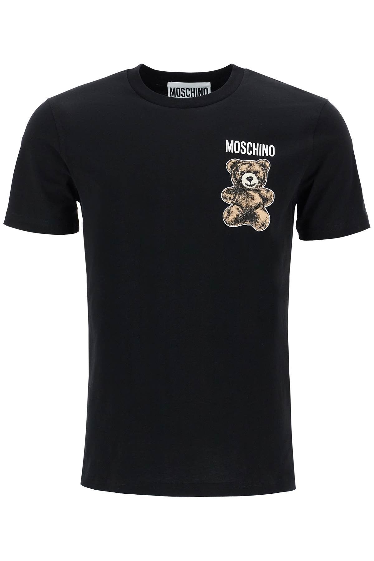 black cotton t-shirt with bear print