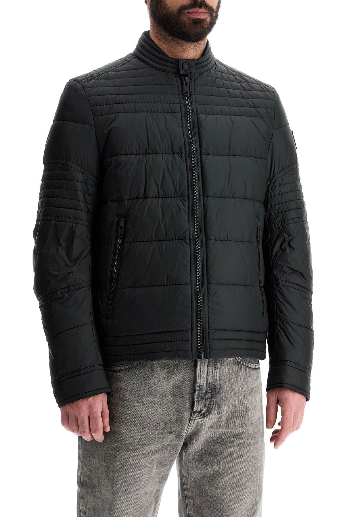 black high collar down jacket regular fit