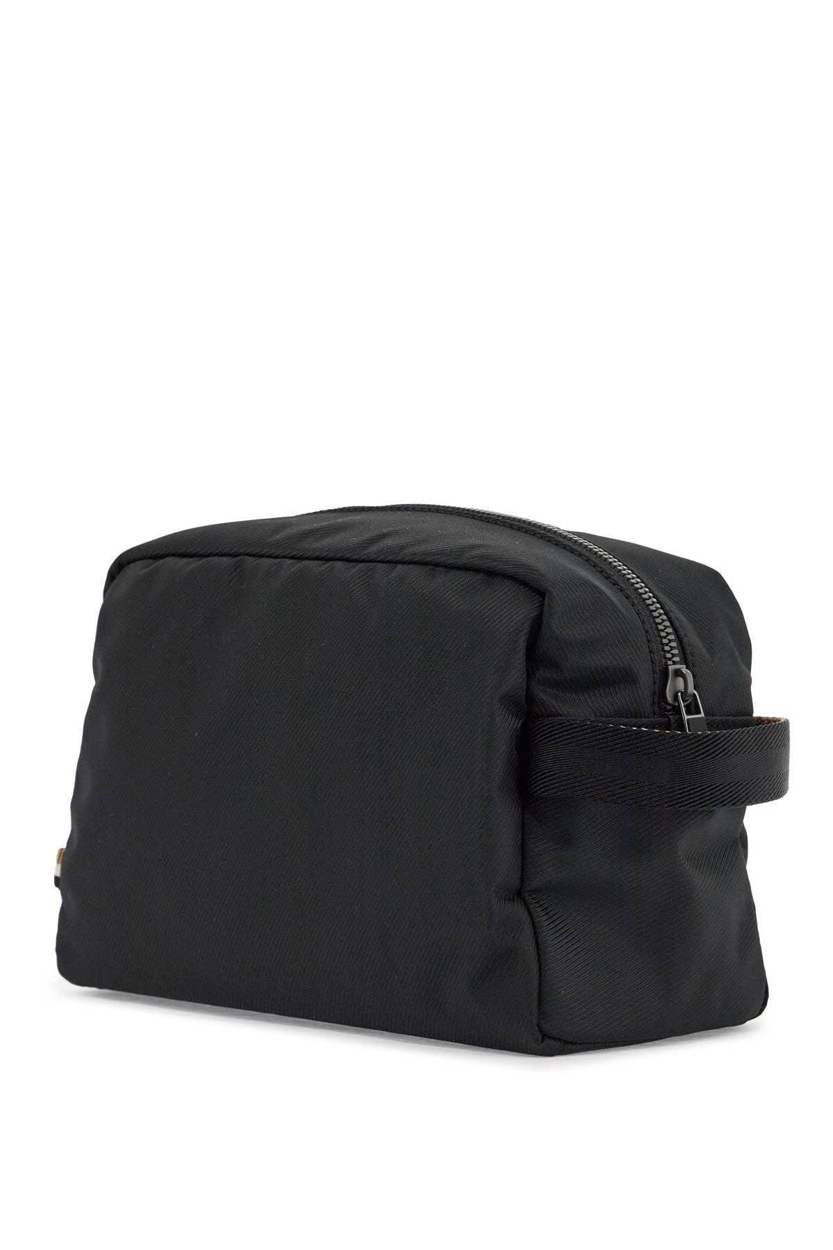 black minimalist travel beauty case in eco-leather with zip