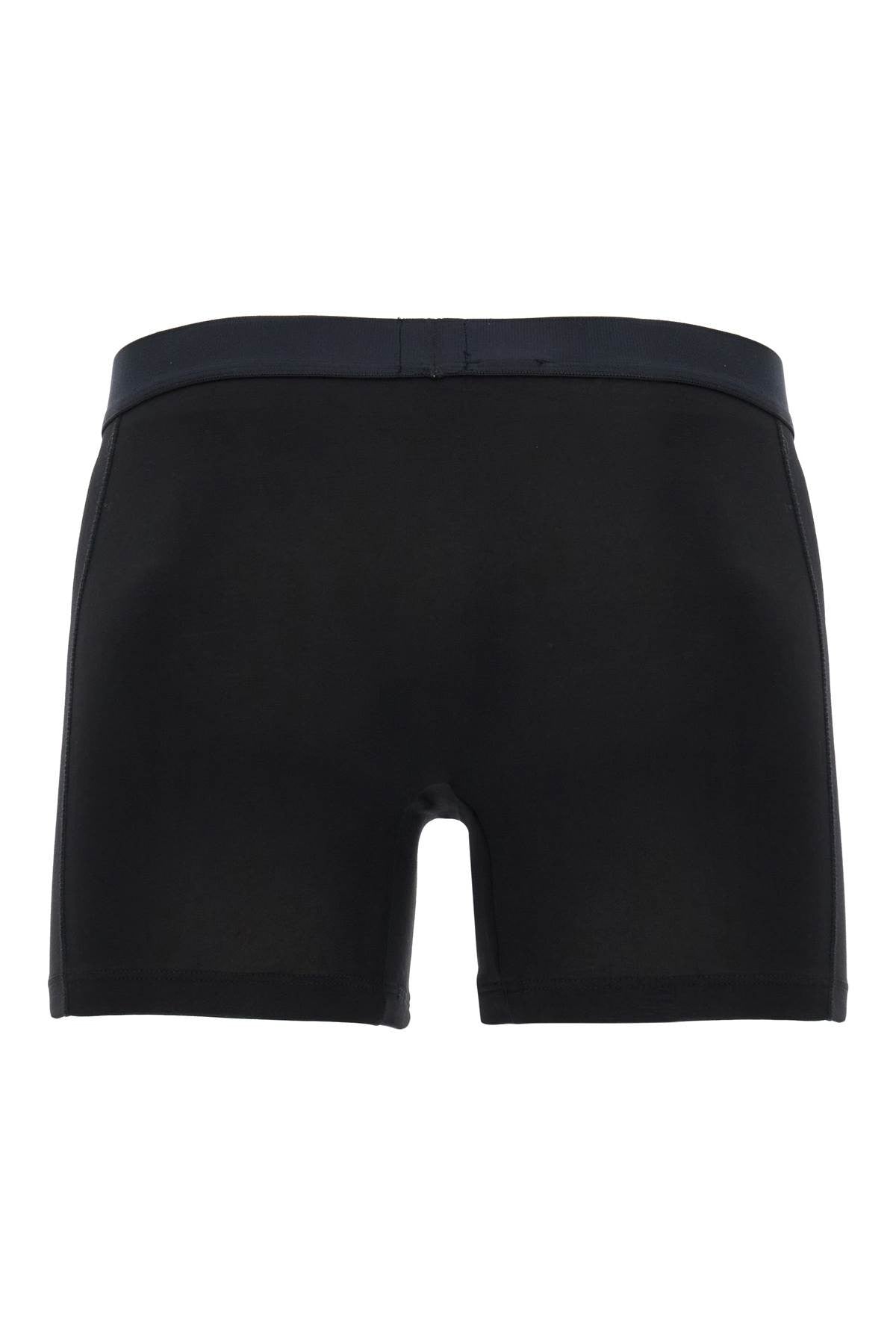 black slim fit boxer in cotton with logo elastic