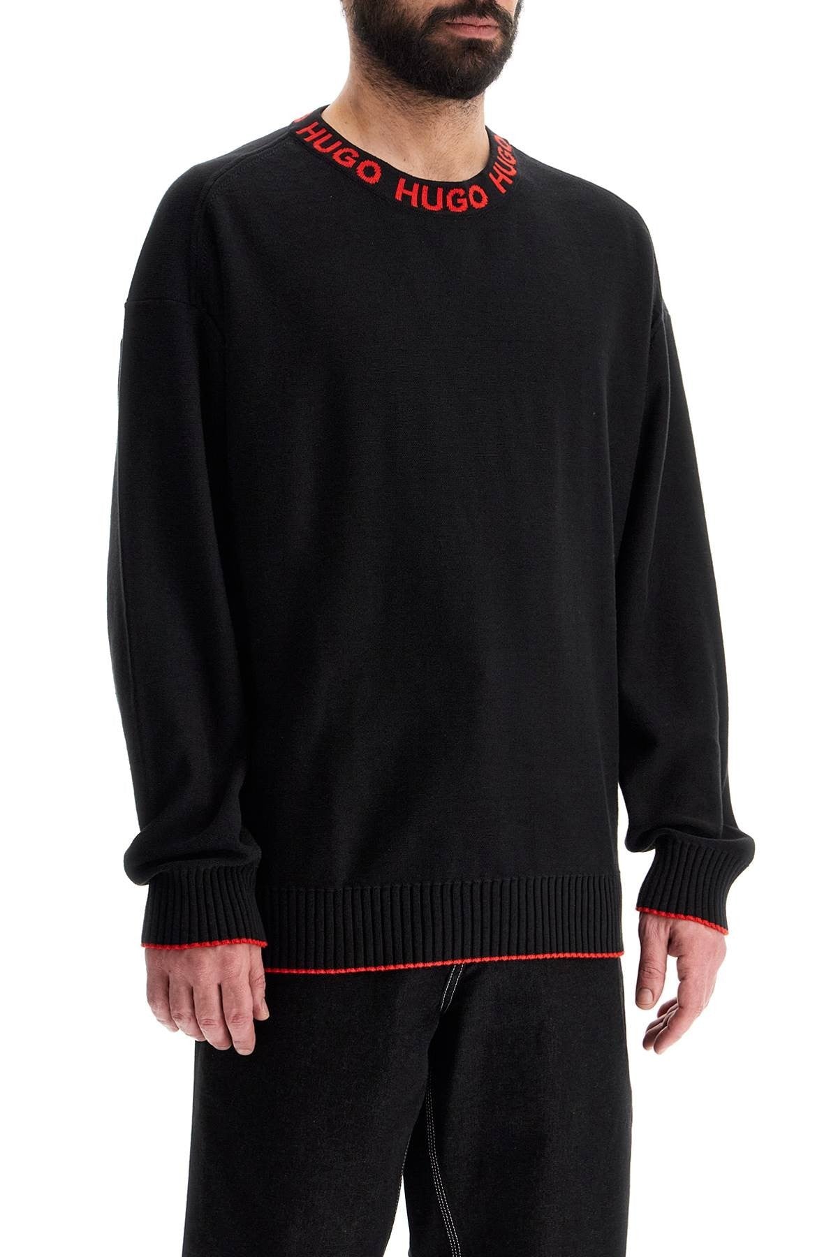 black wide neck sweatshirt loose fit long sleeve