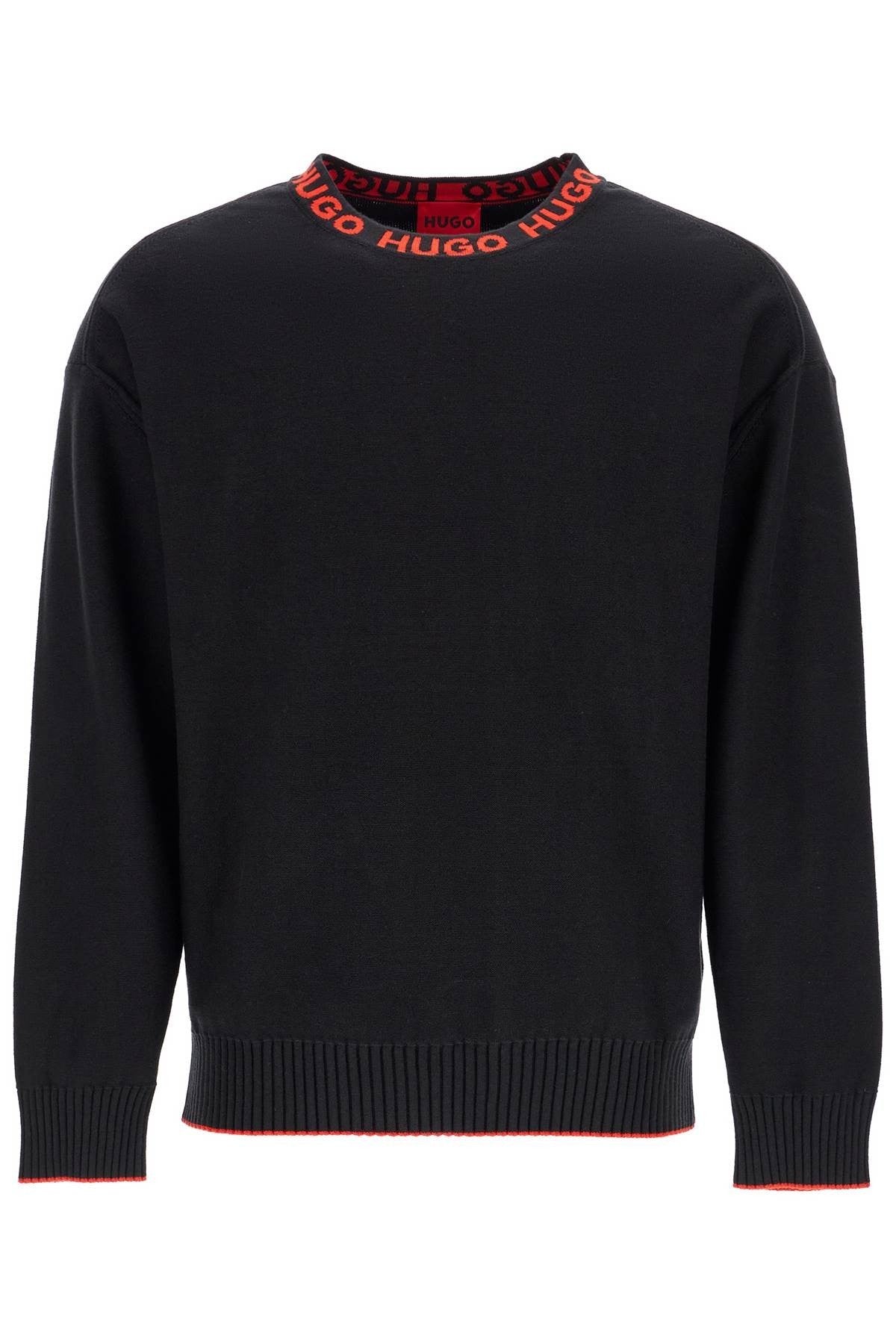 black wide neck sweatshirt loose fit long sleeve