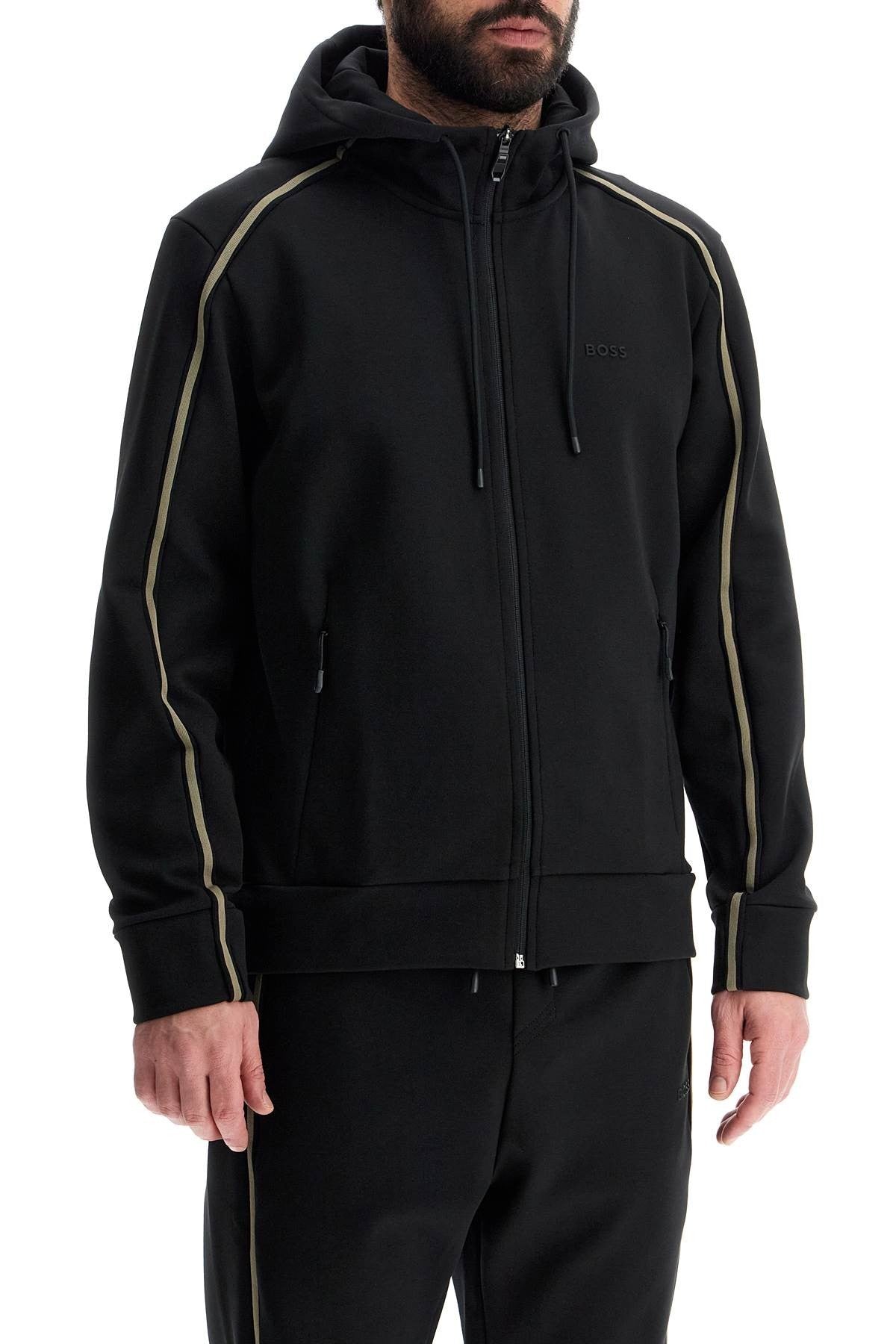 black zip-up hoodie for men saggy 1