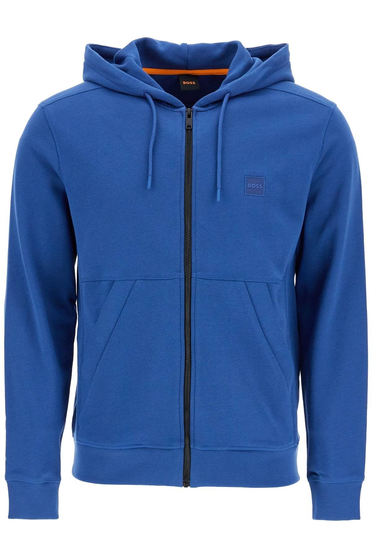 blue regular fit zip hoodie long sleeve