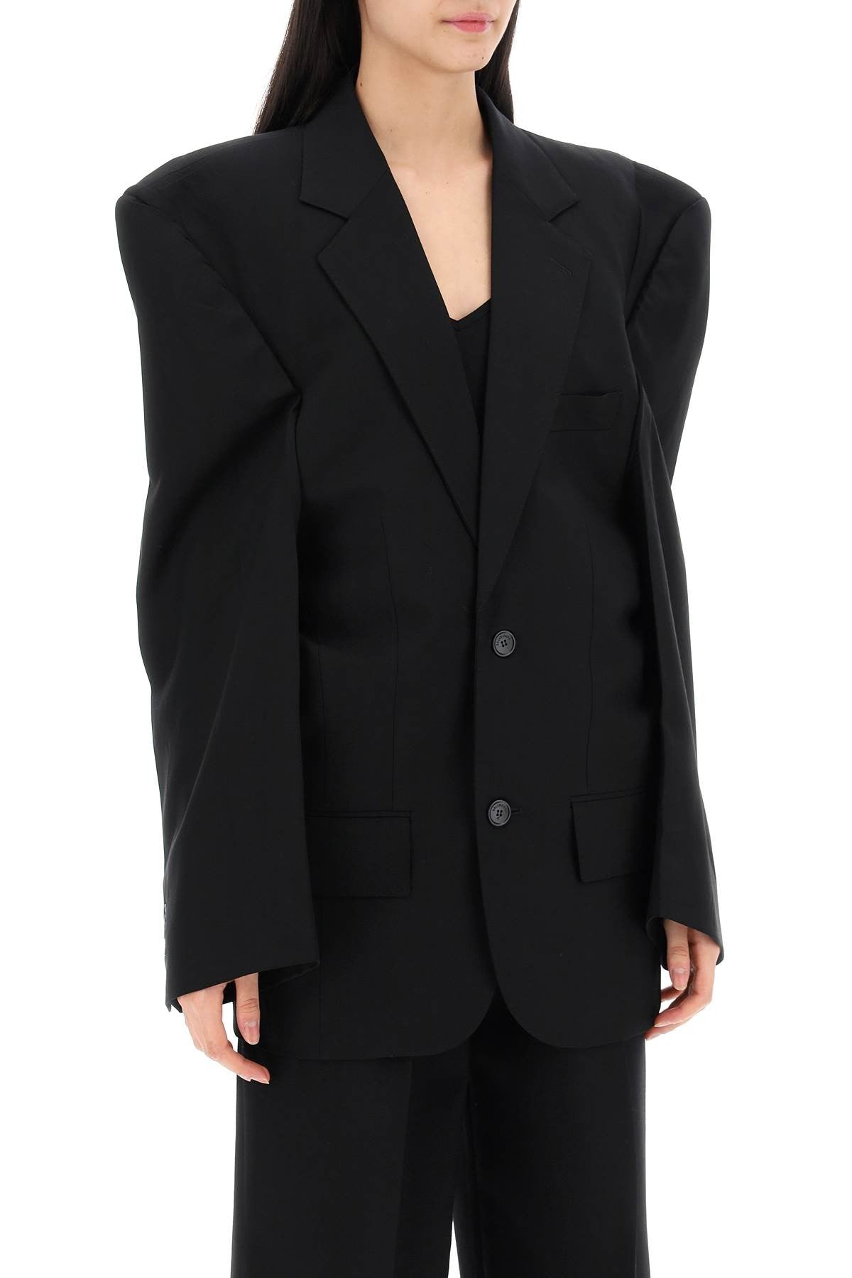 boxy cut away blazer