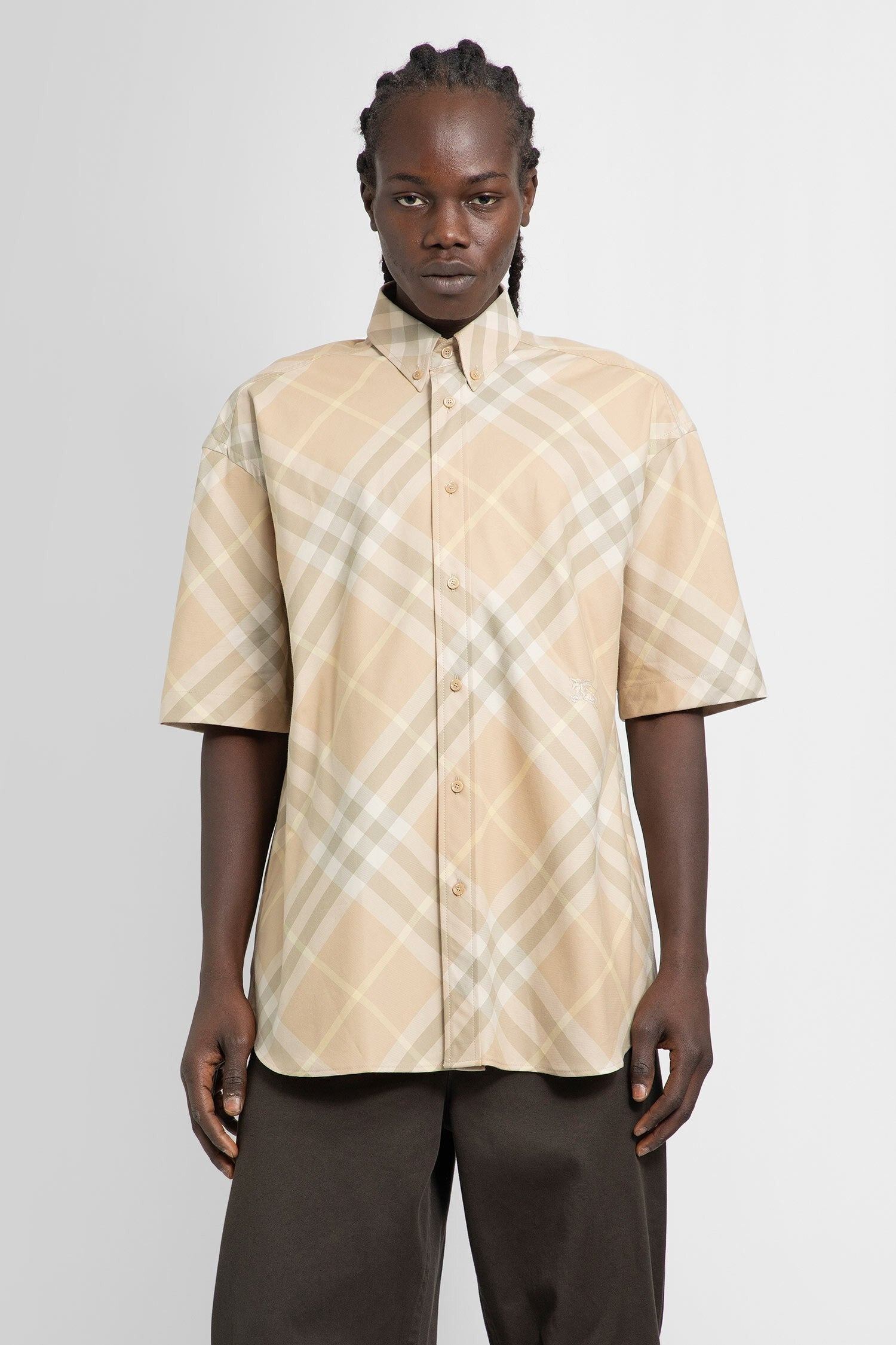 Check Cotton Short Sleeves Shirt