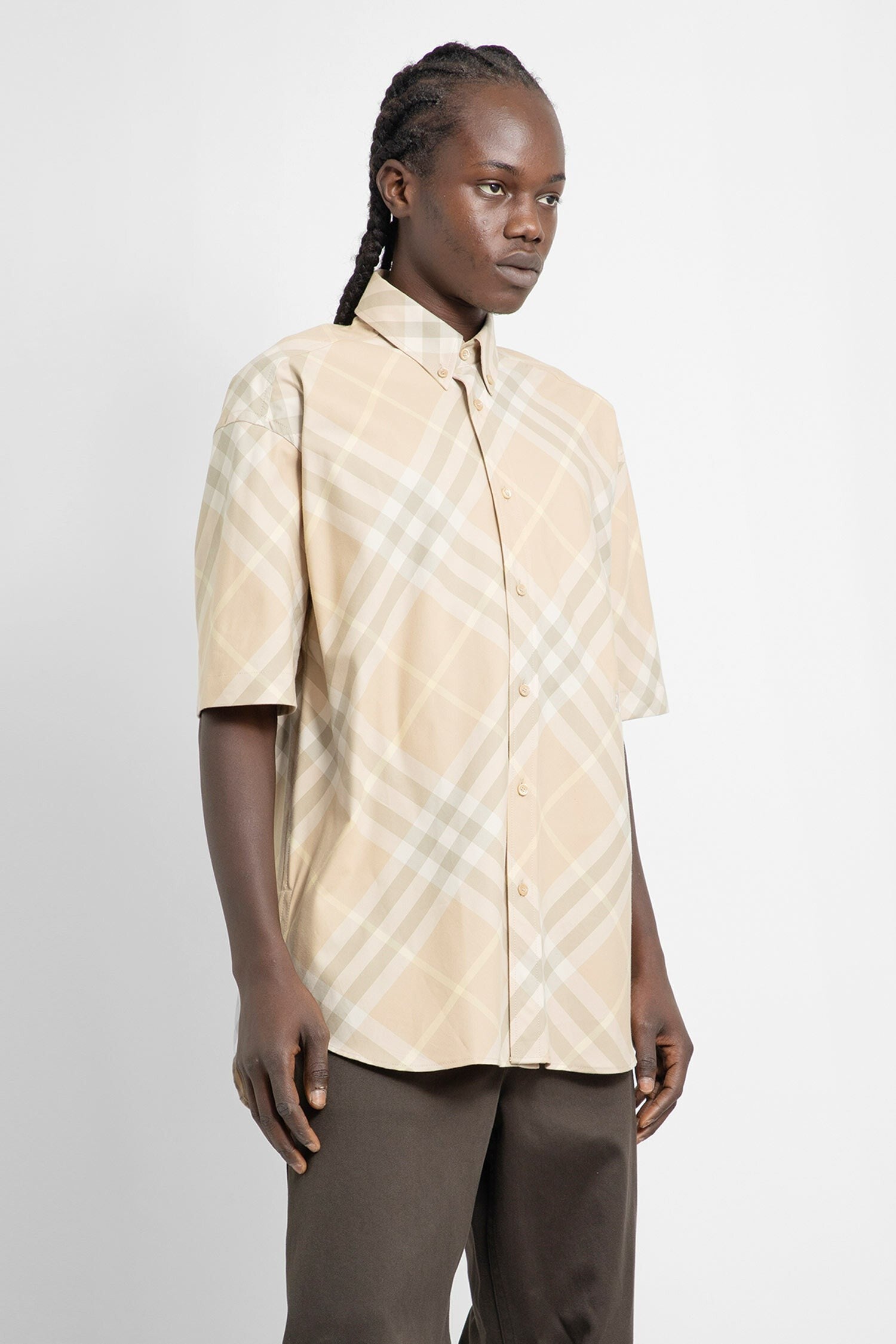Check Cotton Short Sleeves Shirt