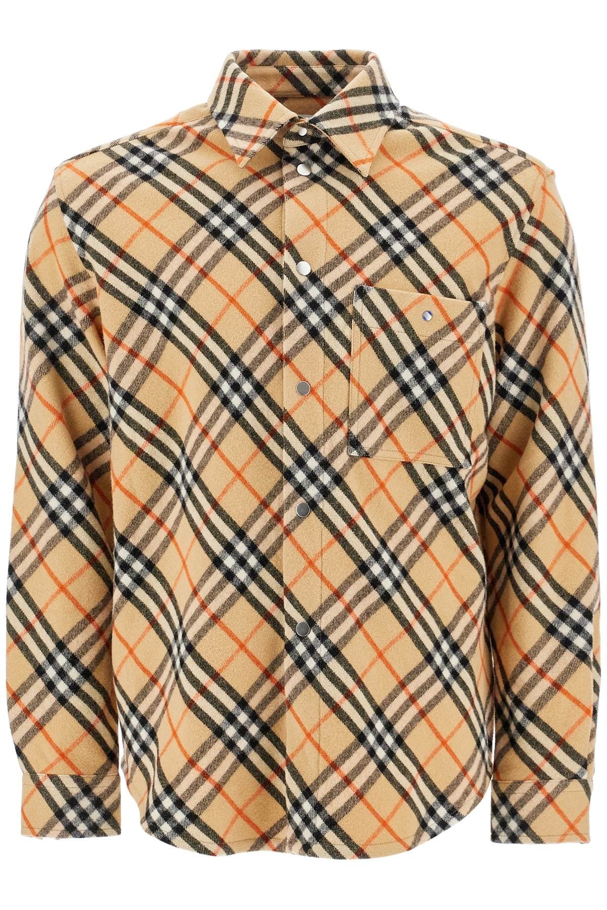 check wool overshirt
