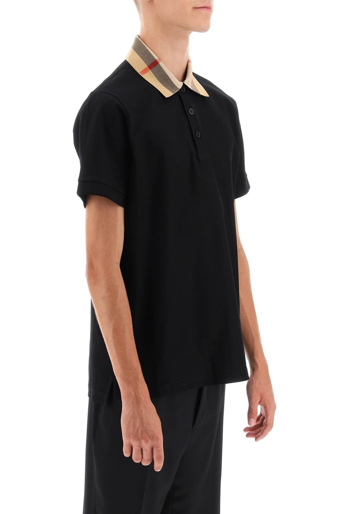 cody polo shirt with check collar