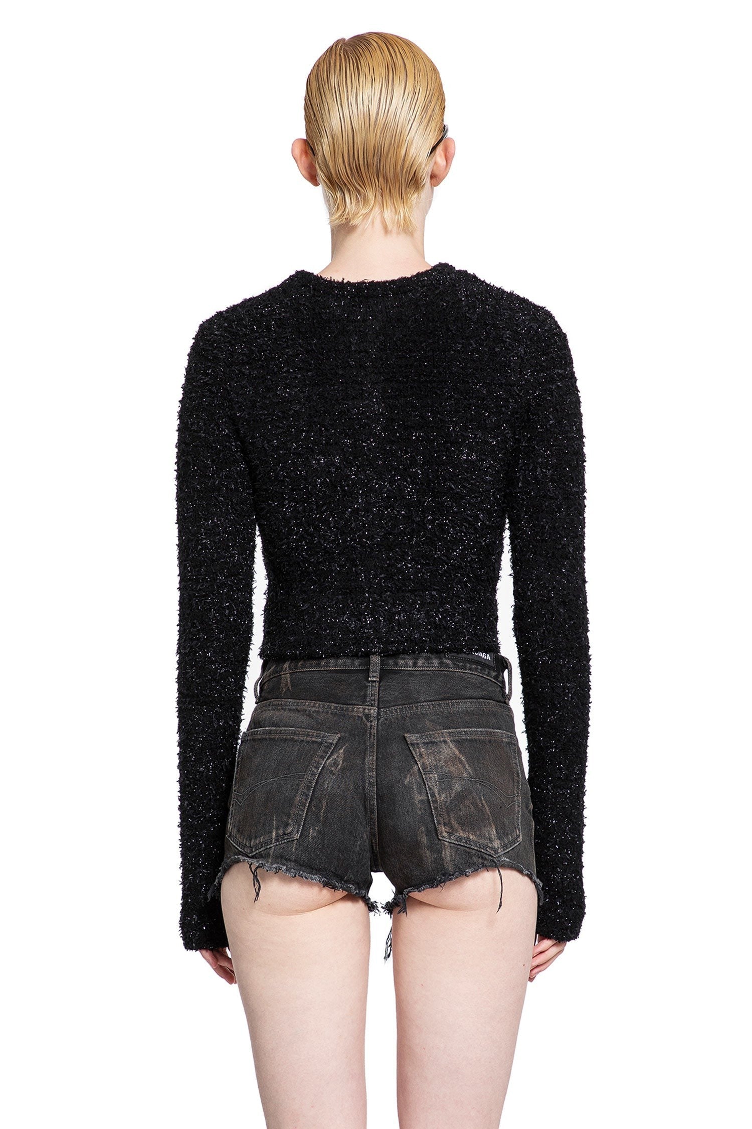 Cropped Lurex Cardigan