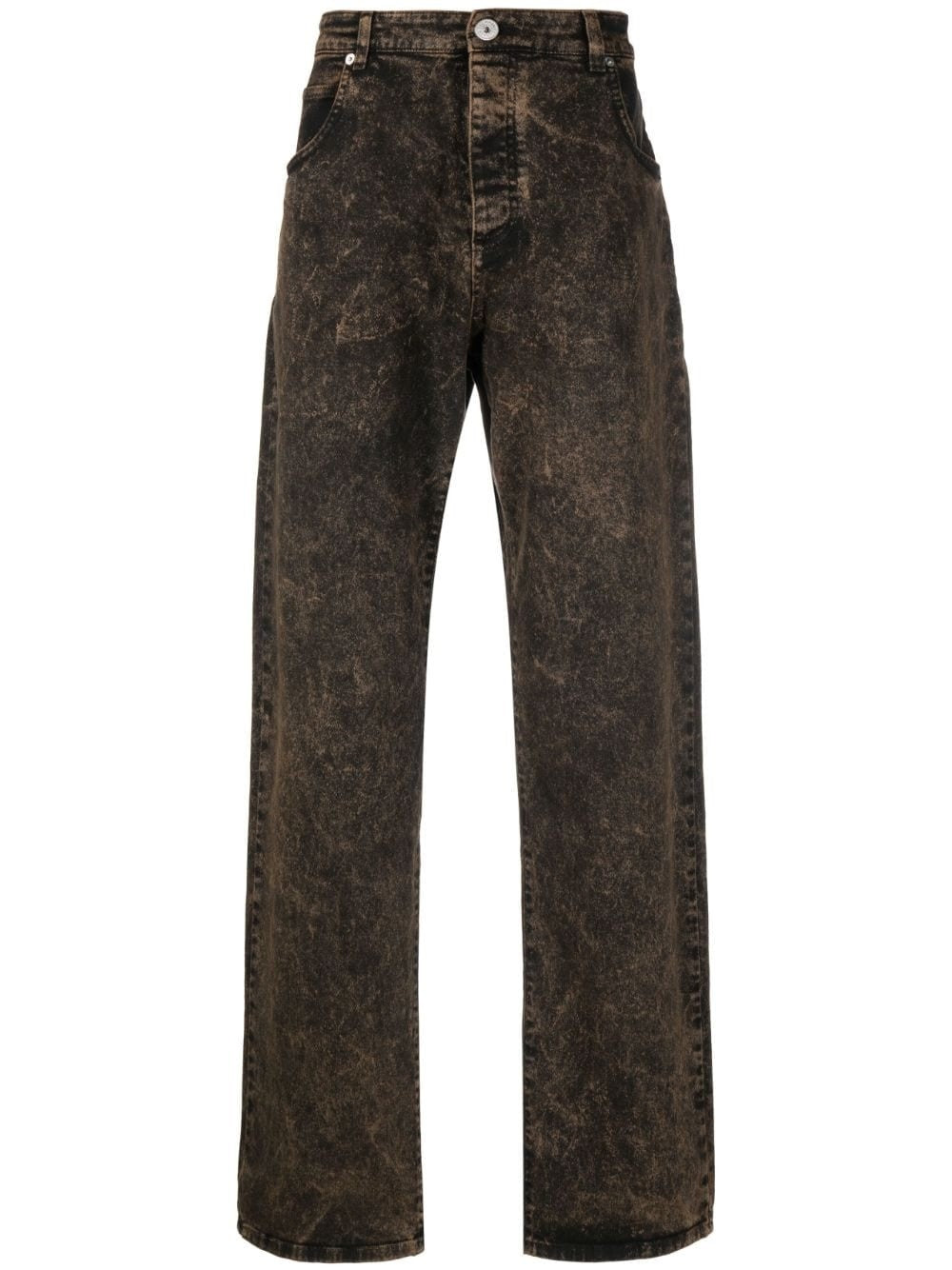 Dark Brown Loose Denim Pants