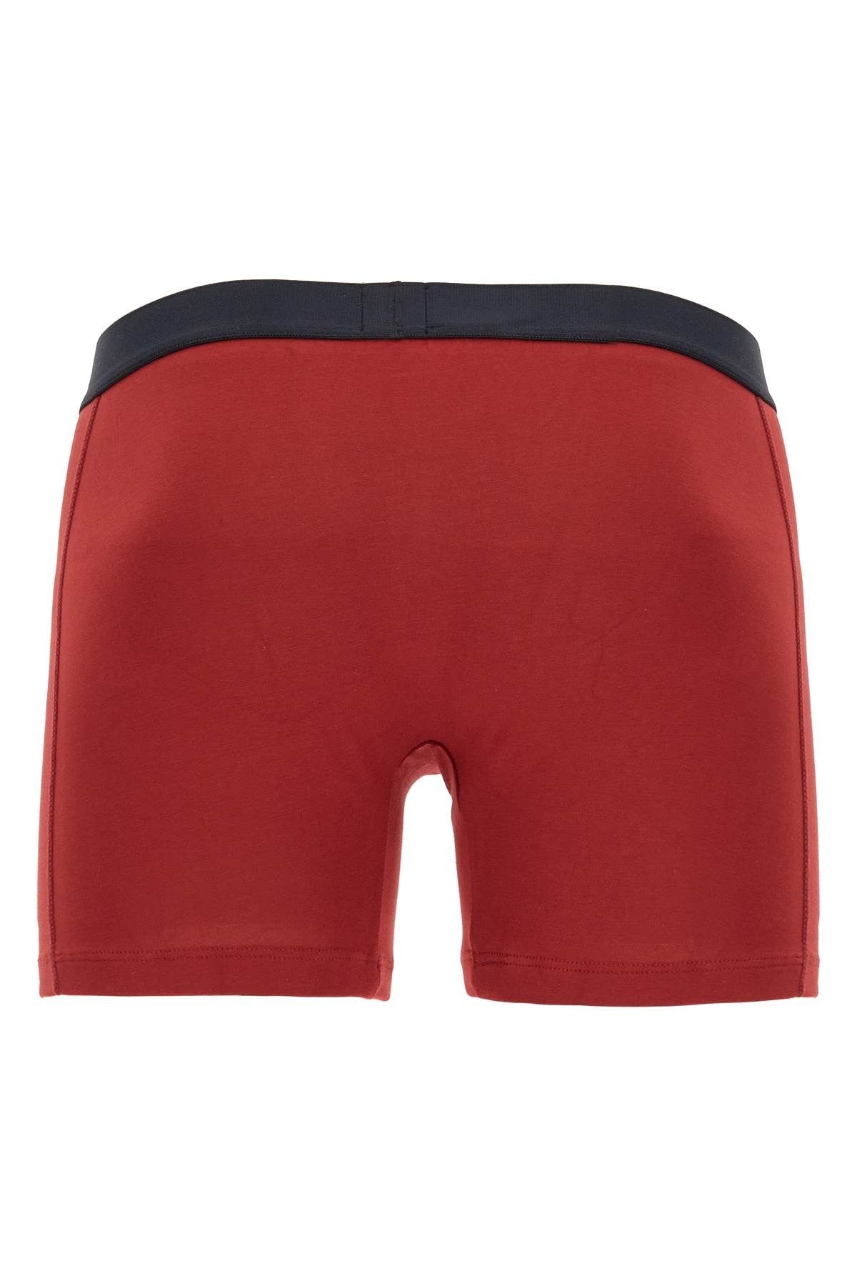 dark red slim fit boxer with side logo in cotton