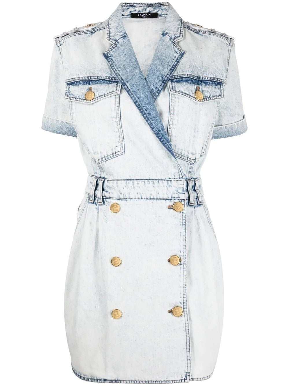 Denim Belted Short Dress