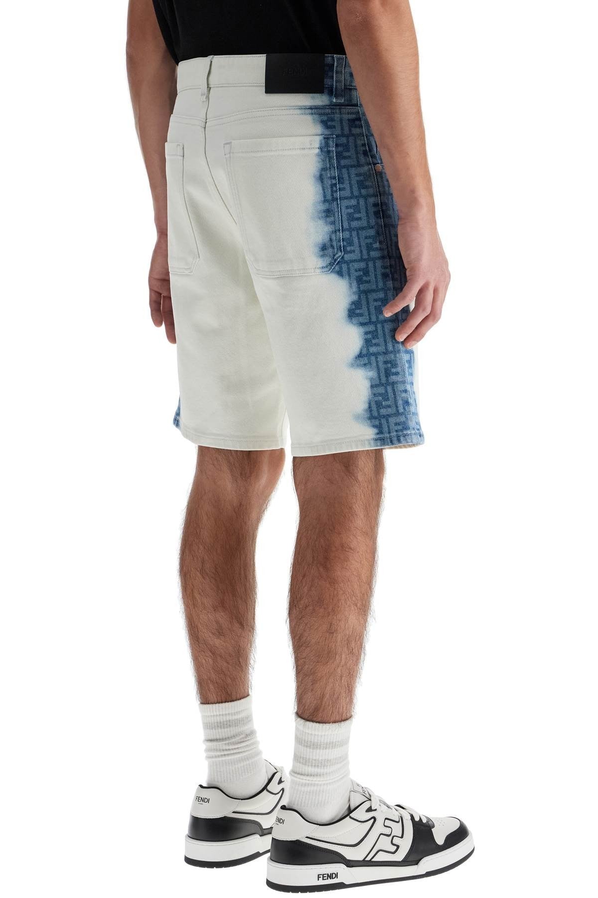 'denim fade bermuda shorts with