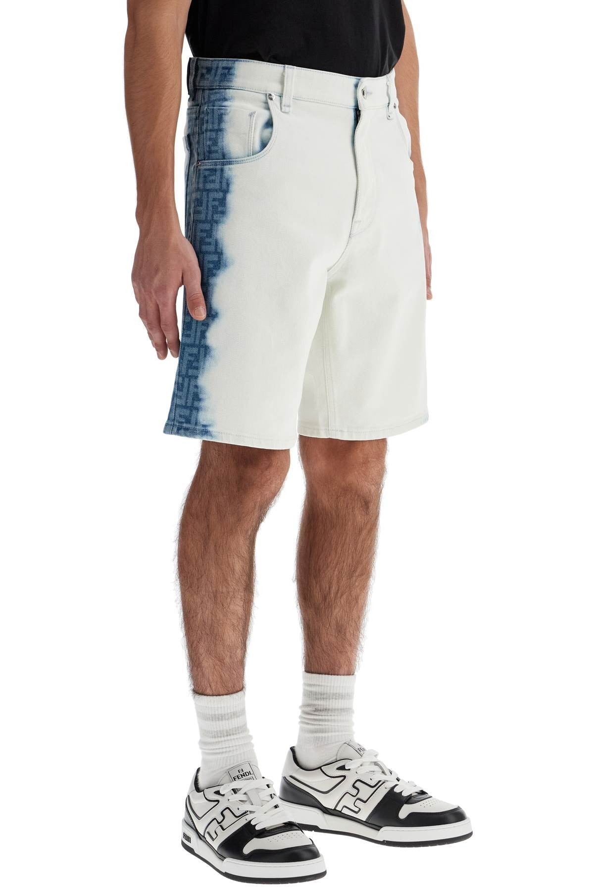 'denim fade bermuda shorts with