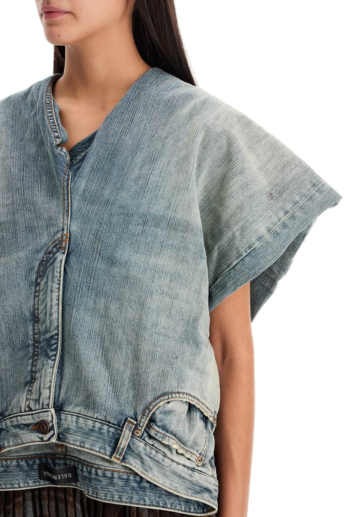 Denim Top With Trompe L