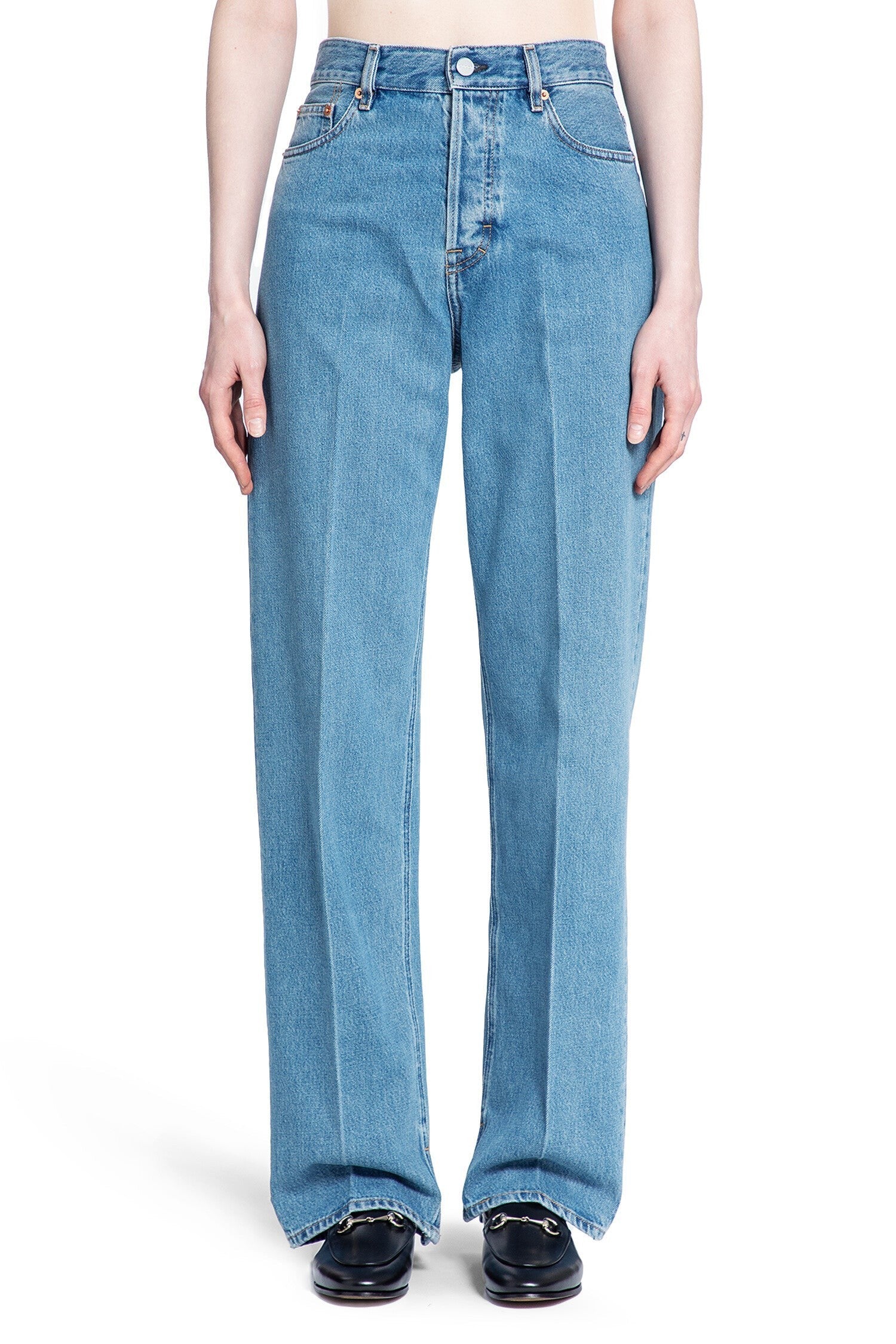 Denim Trousers With ''Gucci'' Label