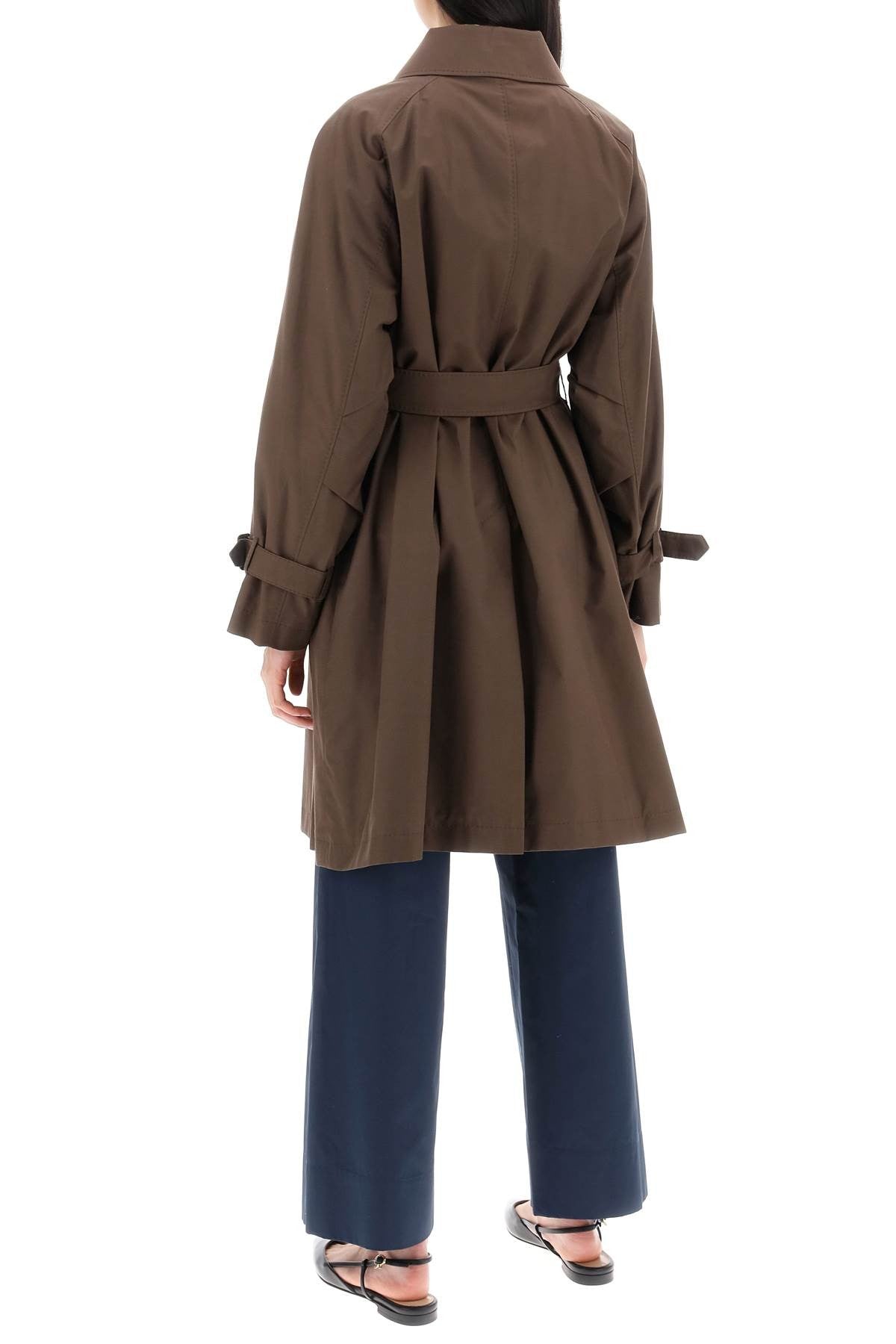 double-breasted midi trench coat