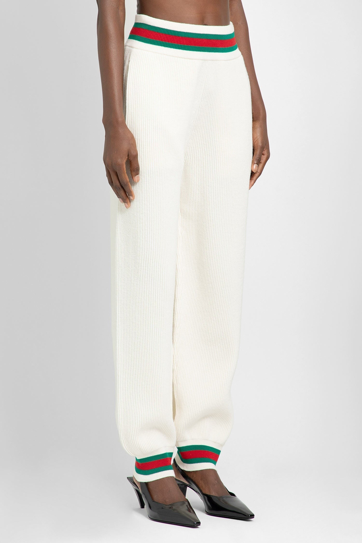 Elastic Waistband Wool Track Pants