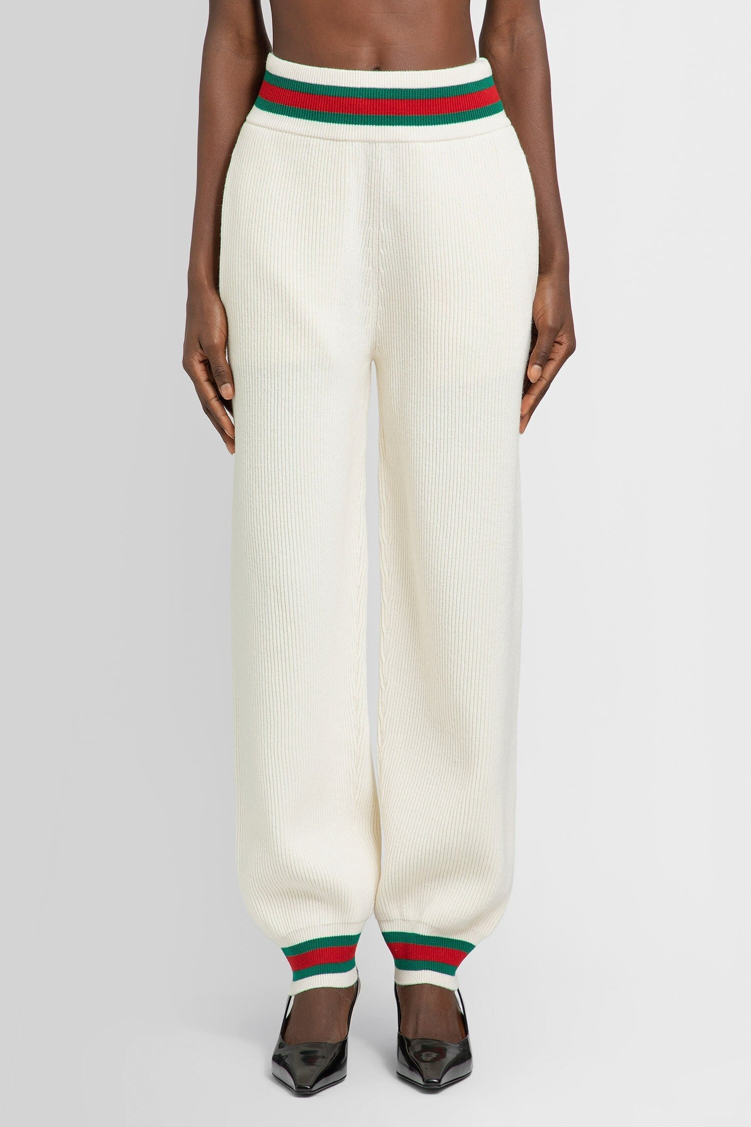 Elastic Waistband Wool Track Pants