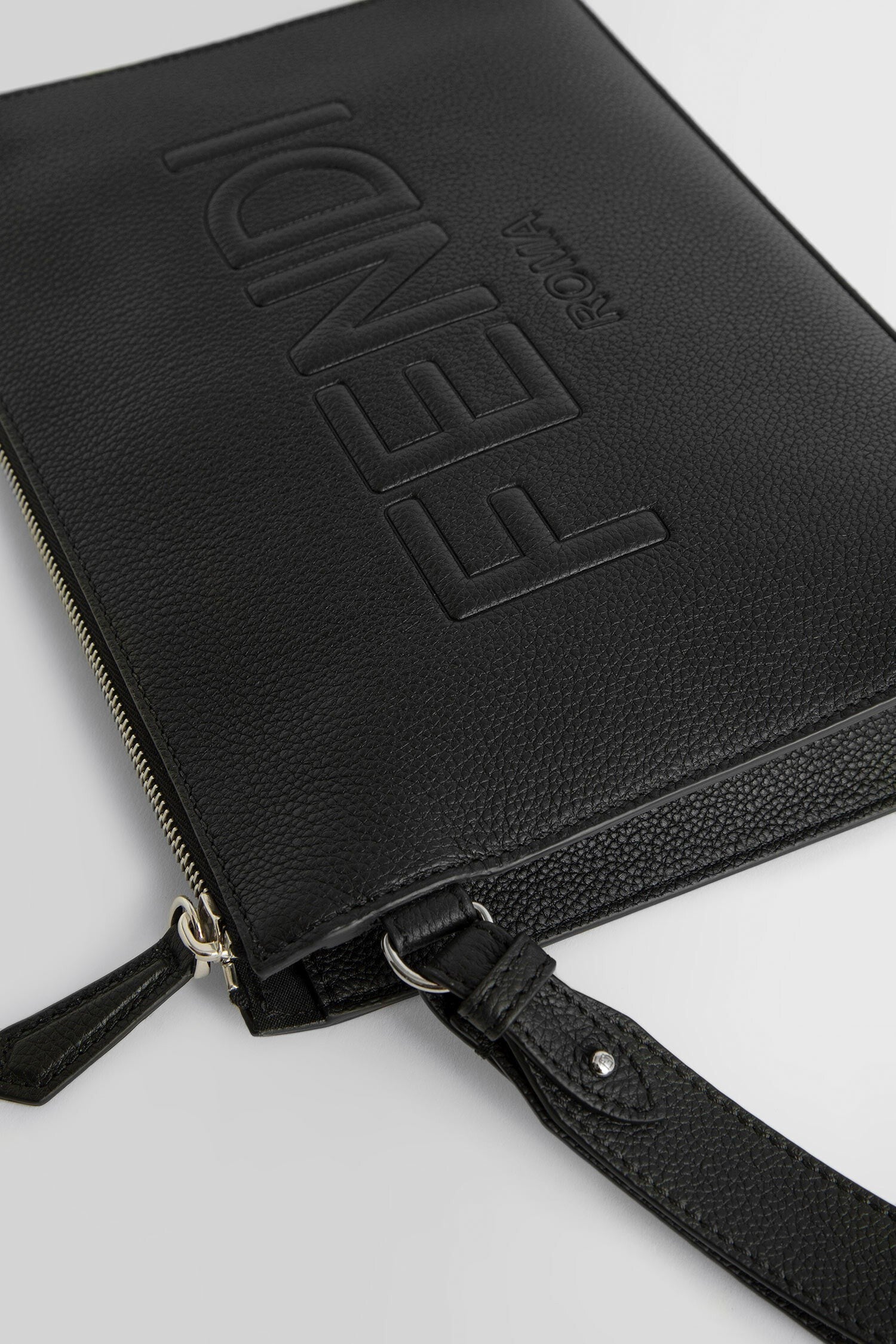 embossed logo pouch