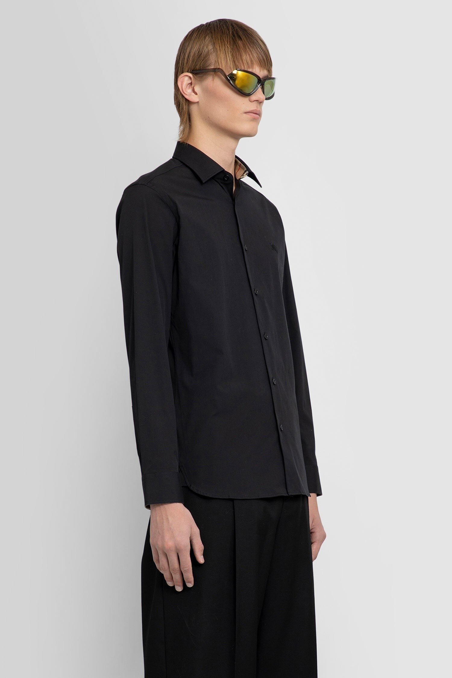 embroidered ekd stretch cotton shirt