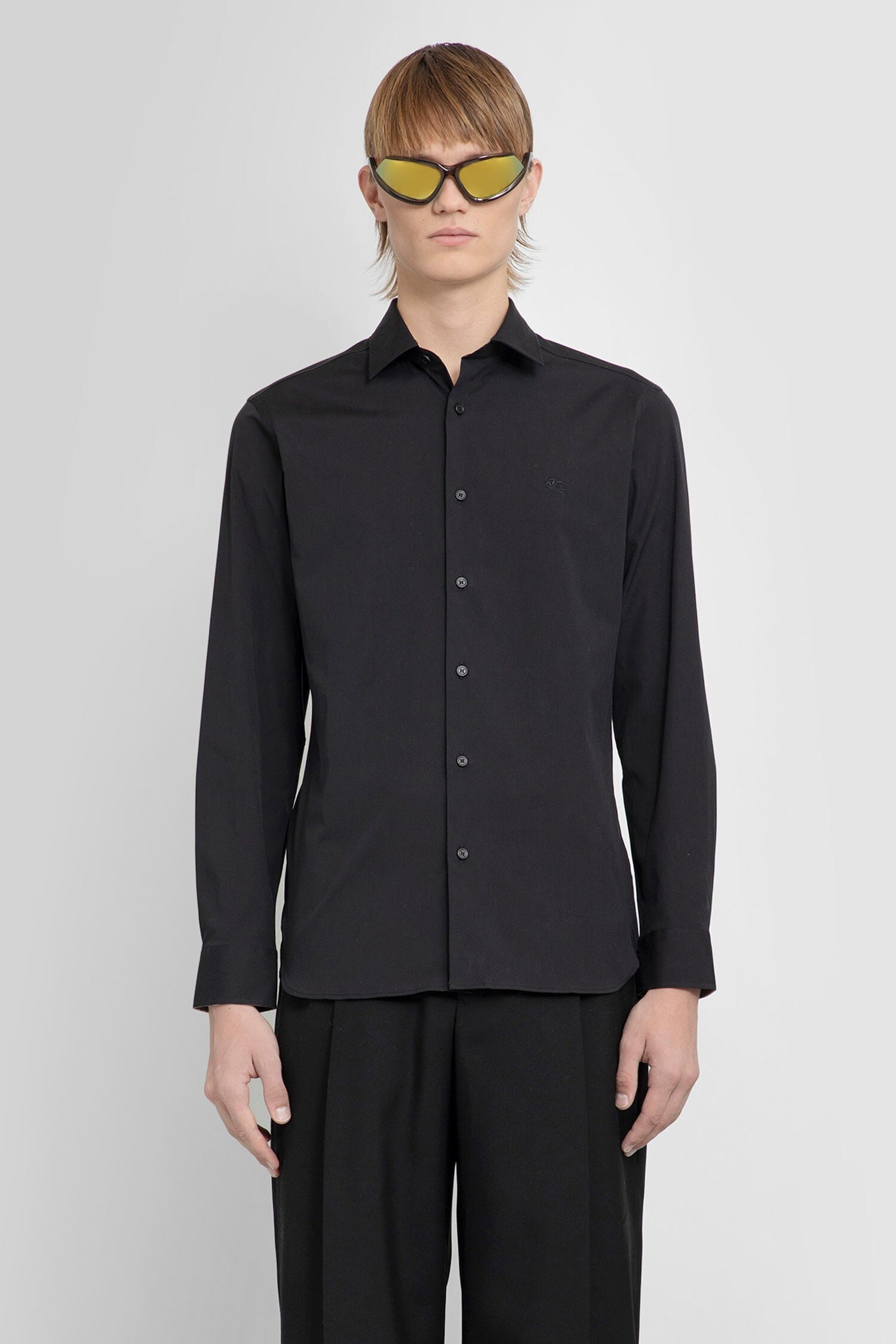 embroidered ekd stretch cotton shirt