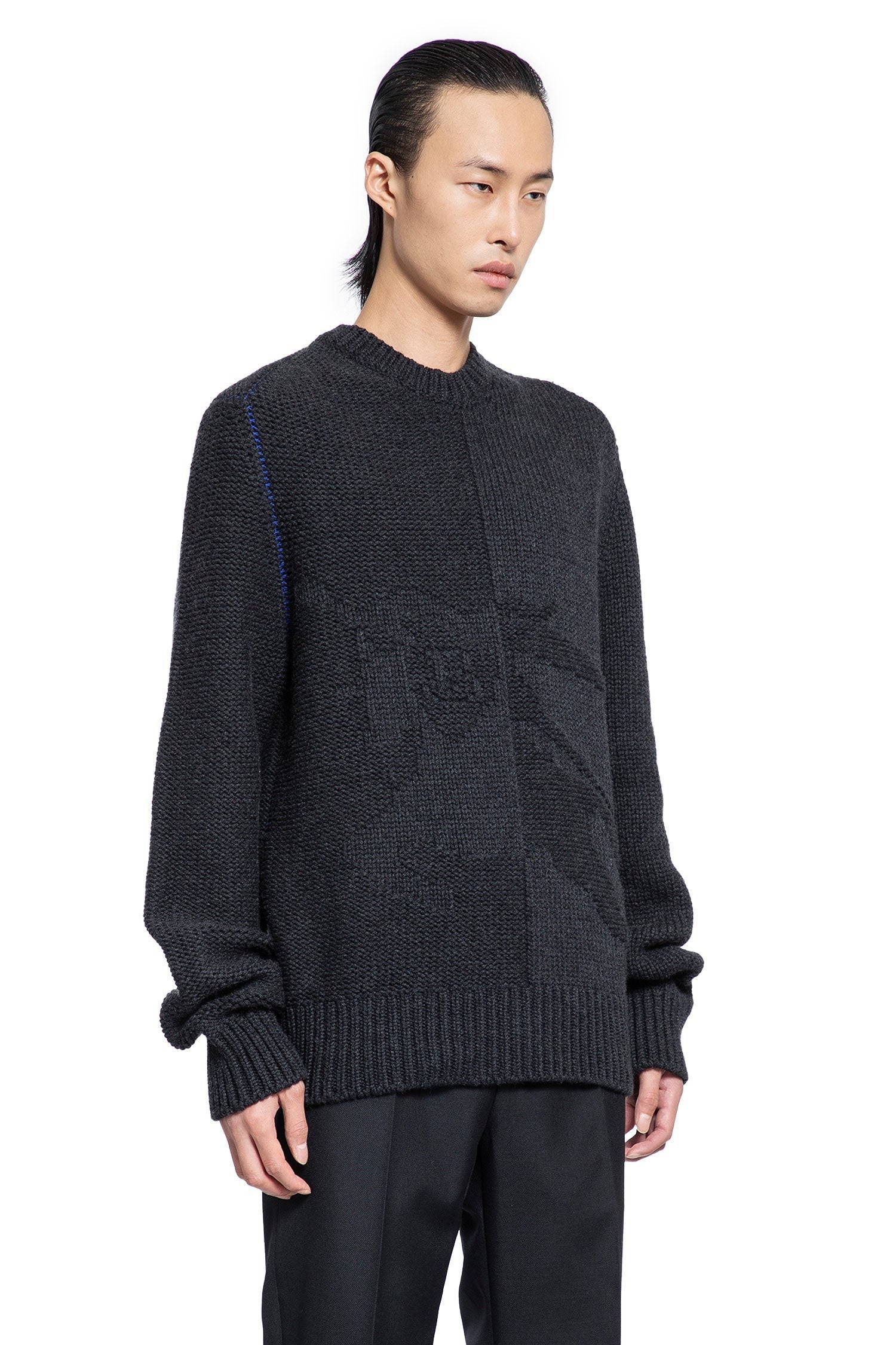 Equestrian Night Design Intarsia Knit Sweater