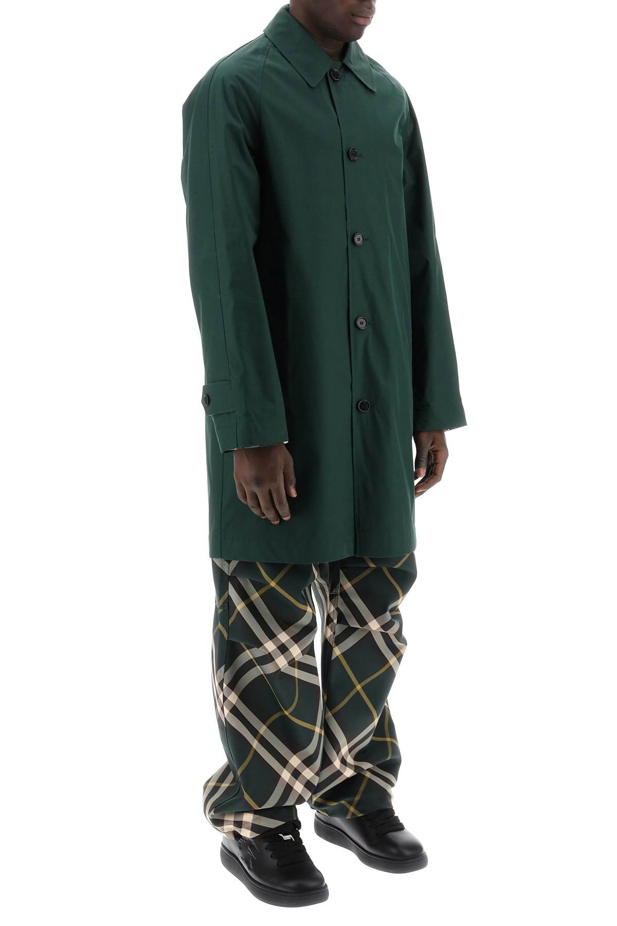 ered  reversible checkered gabardine midi
