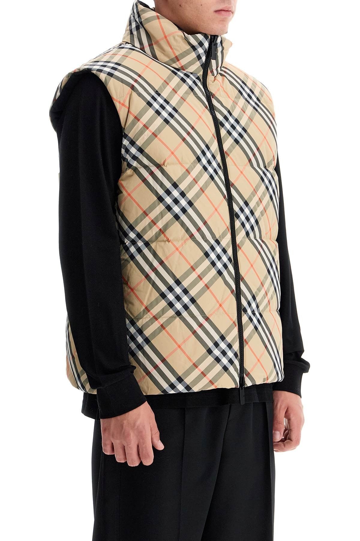 ered  reversible checkered nylon sleeveless