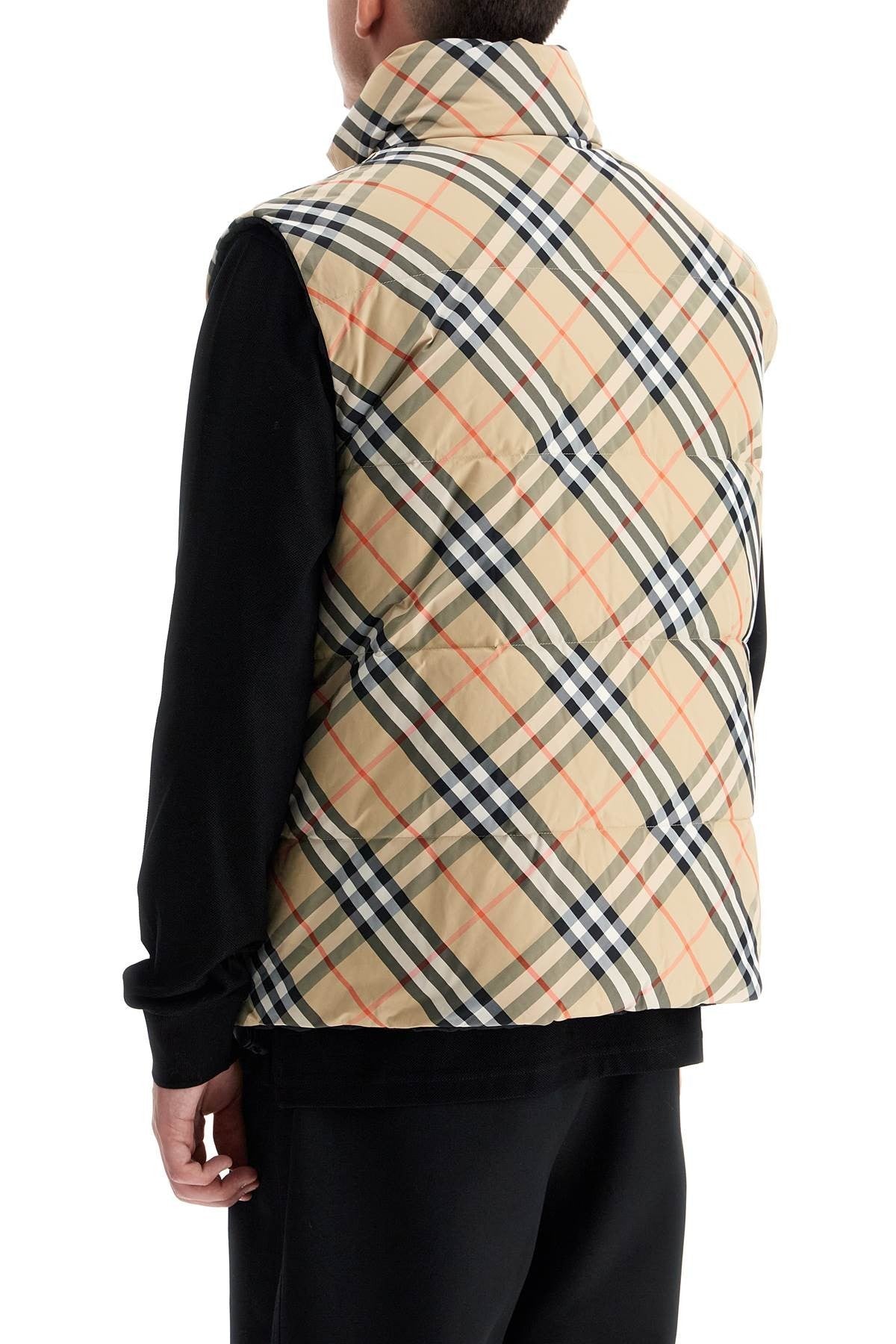 ered  reversible checkered nylon sleeveless