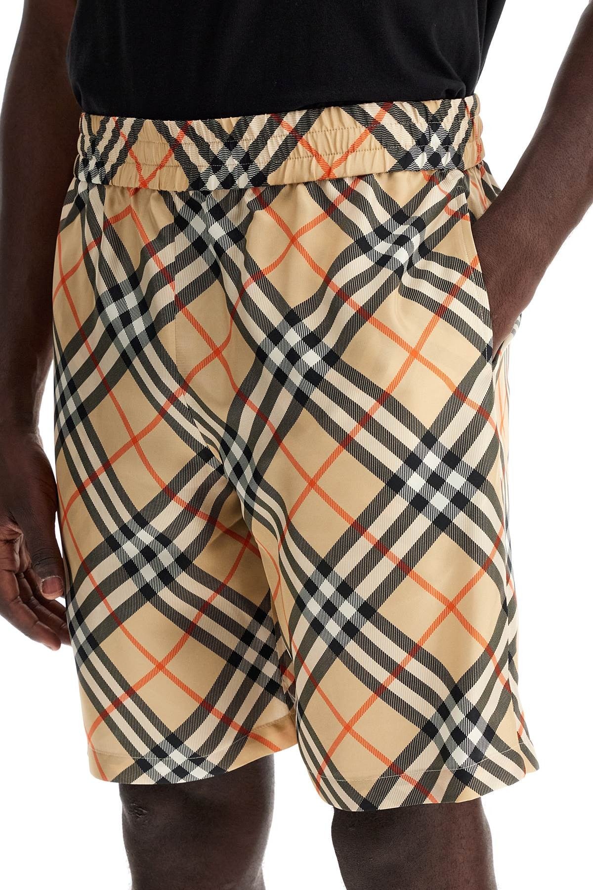 ered silk bermuda shorts for men