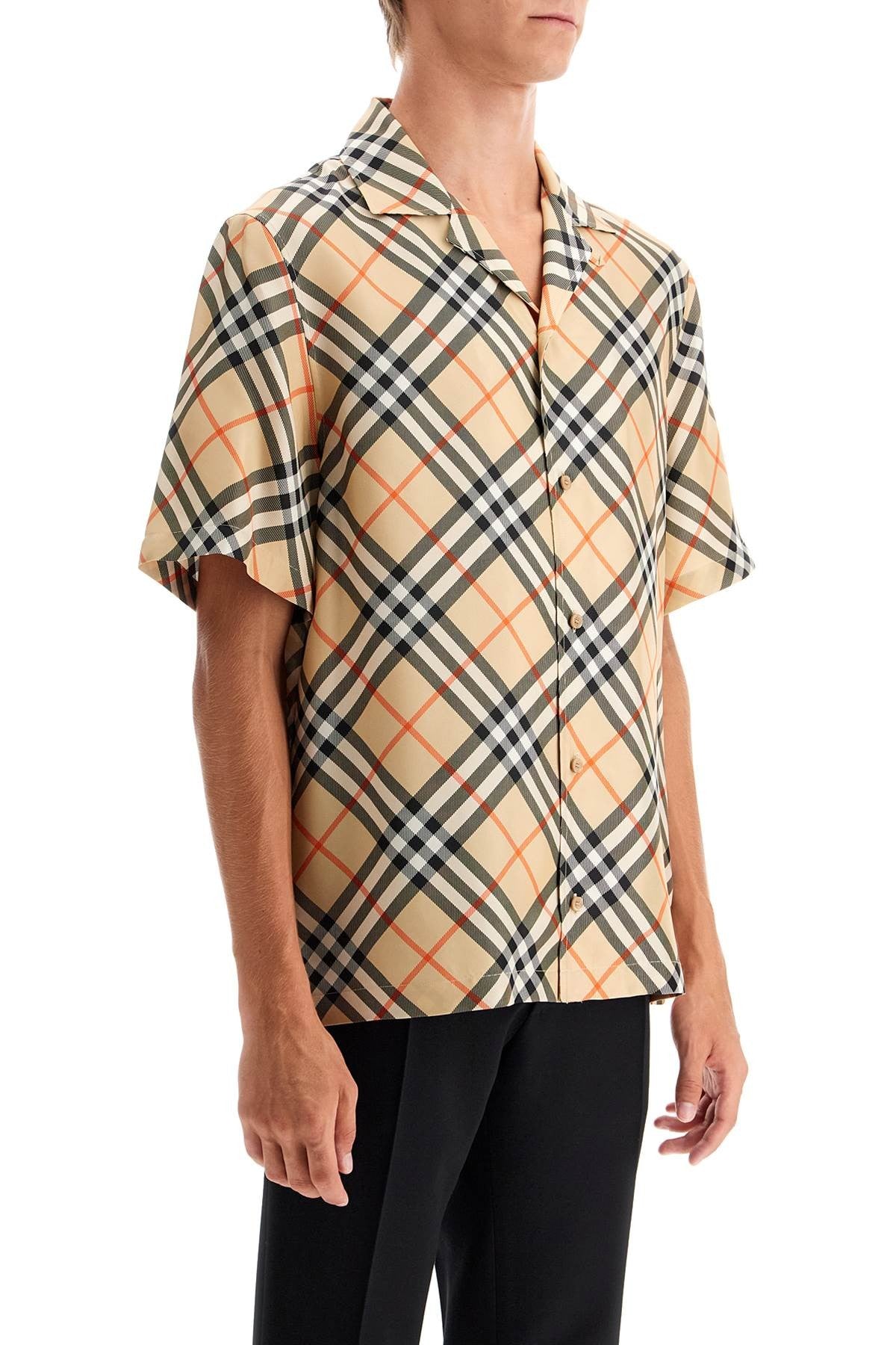 ered silk short-sleeved shirt