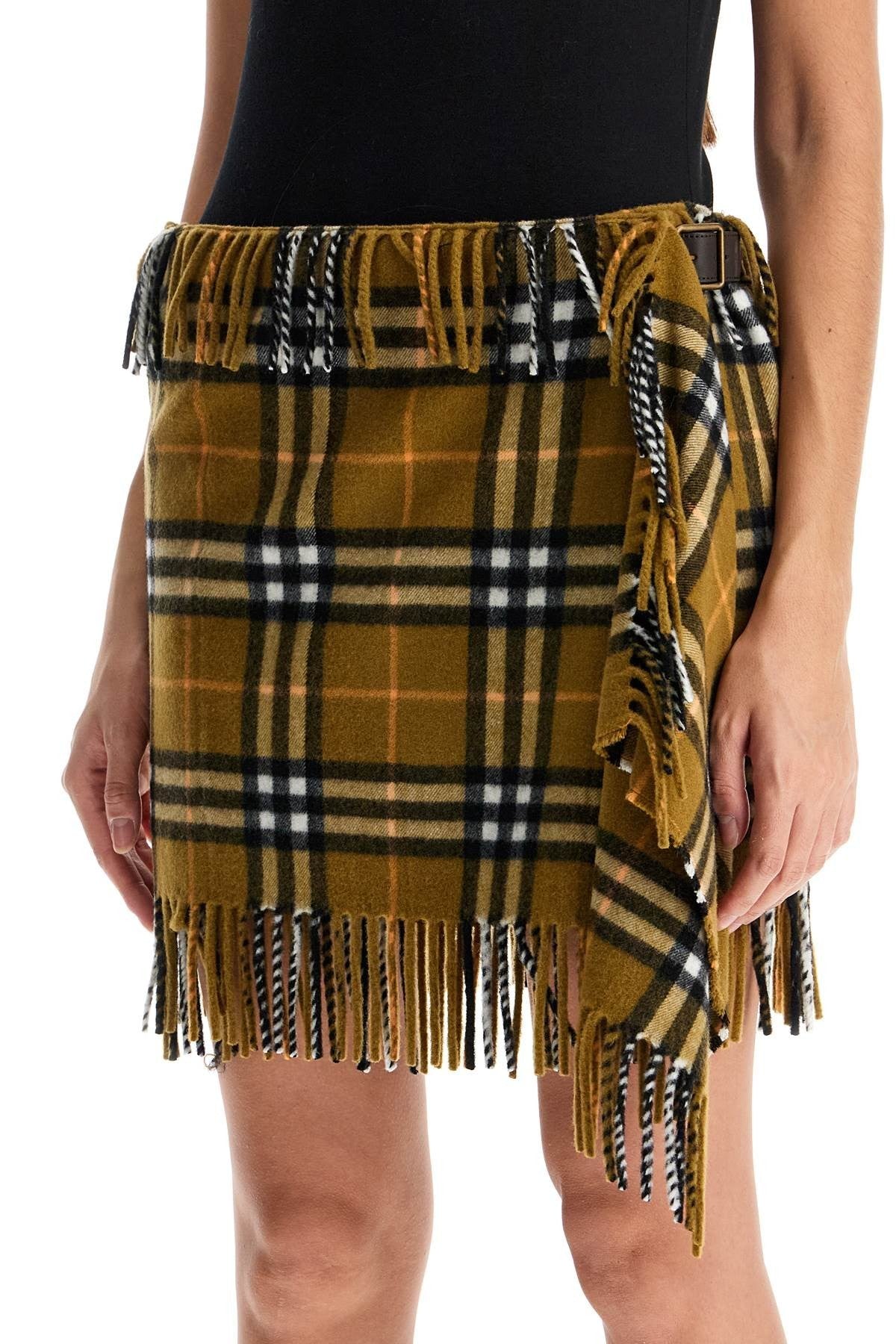 ered wool and cashmere scarf-style mini skirt